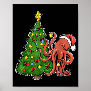 Póster Pulpo de Navidad
