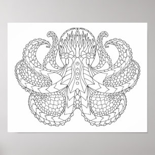 Póster Pulpo modelado étnico 2
