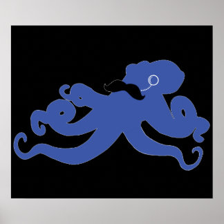 Póster pulpo mostaza con un poster monocasco