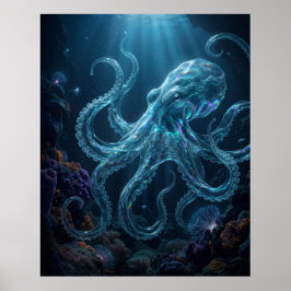 Póster Pulpo Oceánico Profundidades Abisales