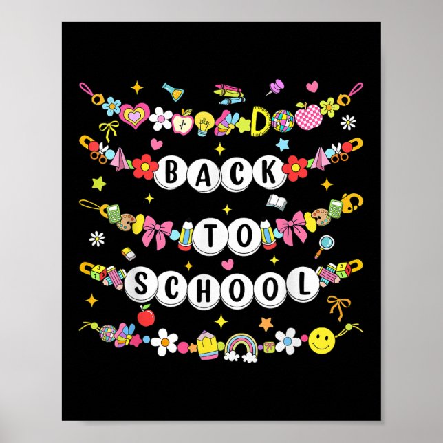 Póster Pulsera Feliz Regreso a la Escuela Primer Día de E (Frente)