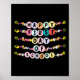 Póster Pulseras de amistad para niños primer día de escue