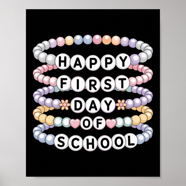 Póster Pulseras de Bienvenida al Colegio Primer Día de Cl (Frente)