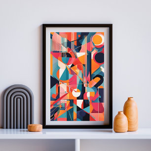 Póster Pulso Geométrico de Color