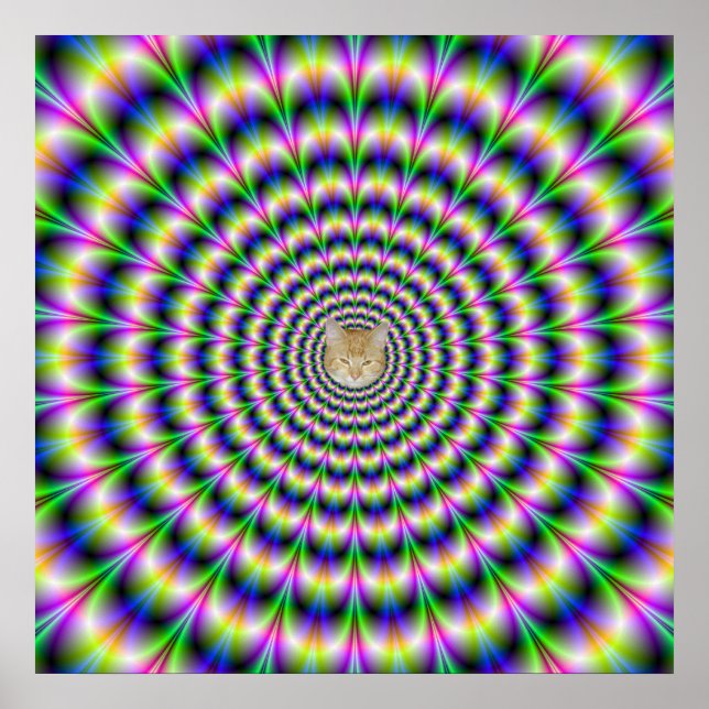 Póster Pulso psicodélico en Poster morado y verde (Frente)
