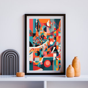 Póster Pulso urbano: Geometría abstracta en movimiento