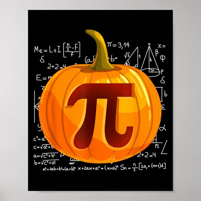 Póster Pumpkin E Math Shirt Funny Halloween Thanksgiving  (Frente)