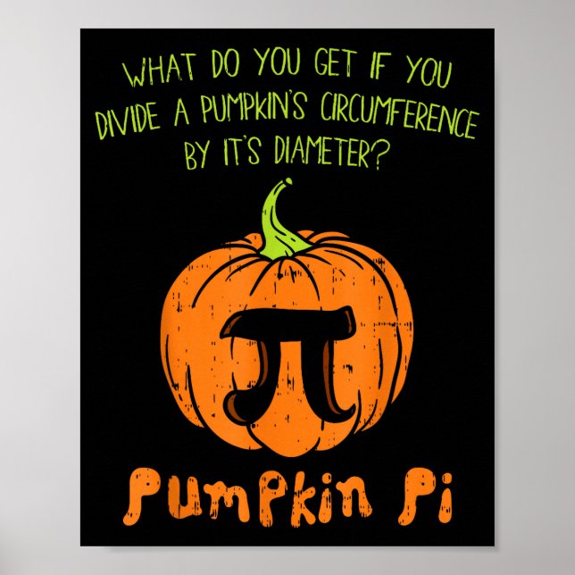 Póster Pumpkin E Math Shirt Funny Halloween Thanksgiving  (Frente)
