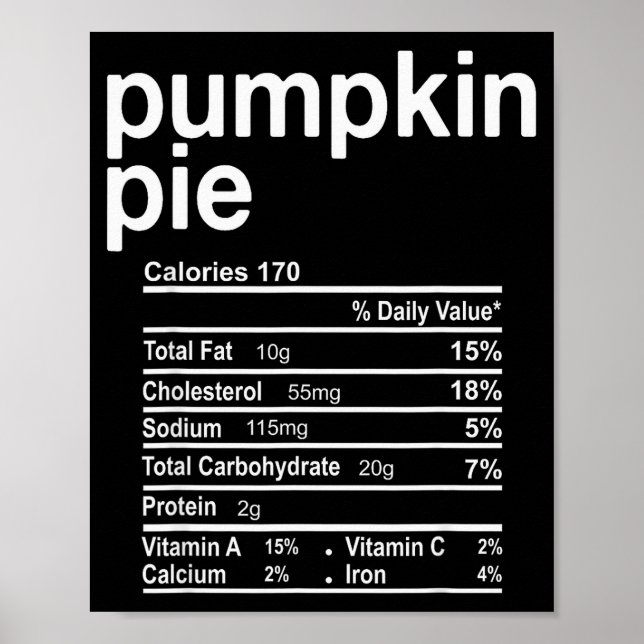 Póster Pumpkin E Nutrition Facts Funny Thanksgiving Chris (Frente)