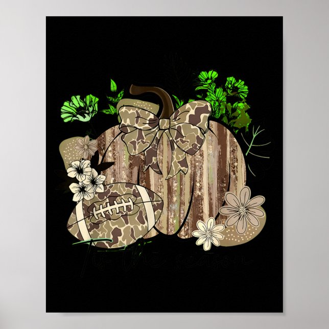 Póster Pumpkin Football Western Retro Tis The Season Coun (Frente)