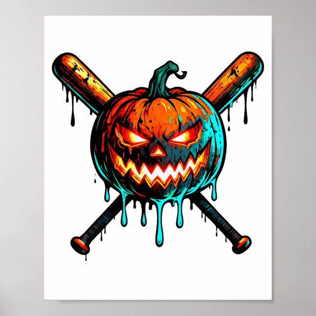 Póster Pumpkin Halloween Baseball Ice Cream Drip Soky Boy (Frente)