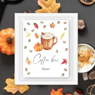 Póster Pumpkin Latte Ducha de novia Café bar