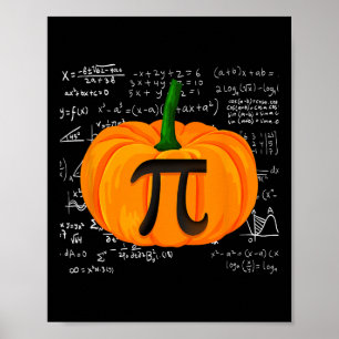 Póster Pumpkin Pie Math Funny Halloween Acción de Gracias