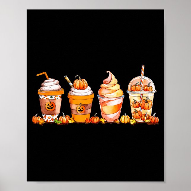 Póster Pumpkin Sce Latte, Fall Coffee, Pumpkin Sce Thanks (Frente)