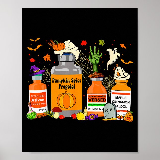 Póster Pumpkin Sce Profol Ativan Versed Haldol Halloween  (Frente)