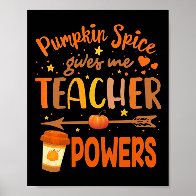 Póster Pumpkin Spice me da Poderes de Maestro Día de Acci (Frente)