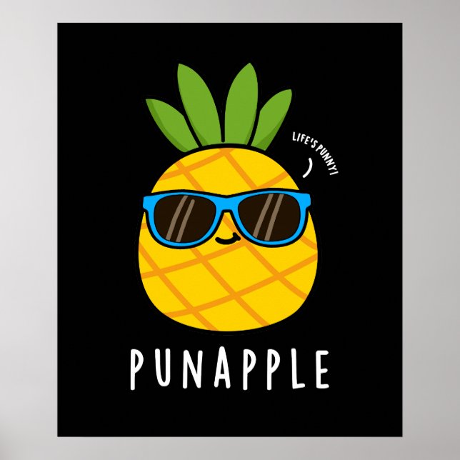 Póster Pun-apple Funny Fruit Pineapple Pun Dark BG (Frente)