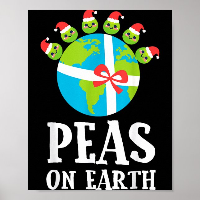 Póster Pun Christmas Sayings Peas On Earth Funny Xmas Gif (Frente)