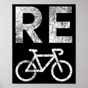Póster Pun de bicicleta de reciclaje del Día de la Tierra