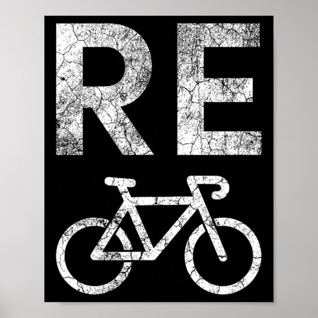 Póster Pun de bicicleta de reciclaje del Día de la Tierra (Frente)