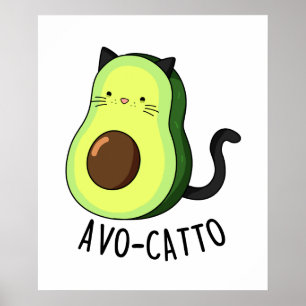 Póster Pun de gato aguacate