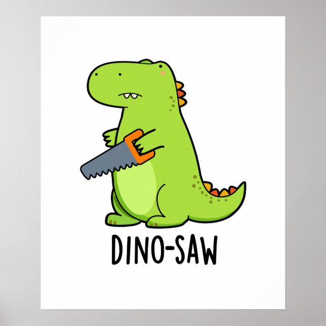 Póster Pun de la herramienta de dinosaurios divertidos de (Frente)