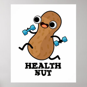 Póster Pun de maní para ejercicios divertidos de nueces d