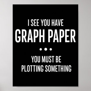 Póster Pun de papel gráfico divertido de matemáticas, te 