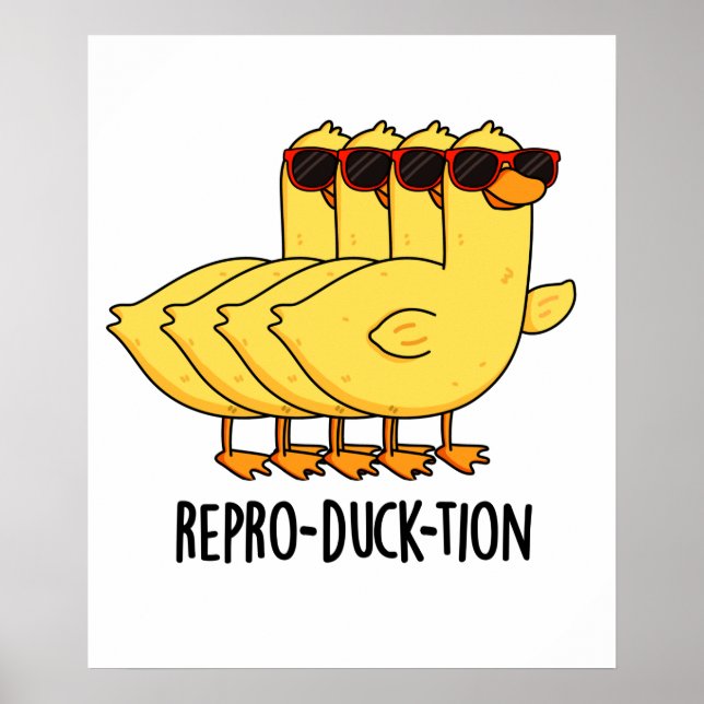 Póster Pun de pato animal divertido para repro-duck-tion (Frente)