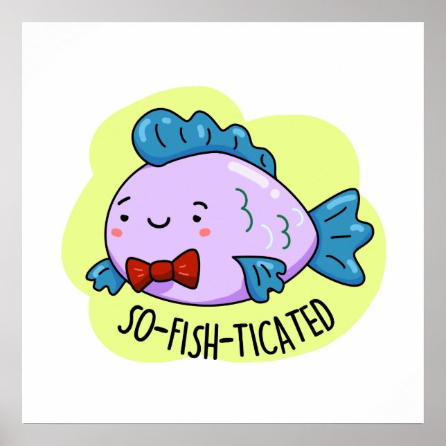 Póster Pun de pescado sofisticado y divertido (Frente)