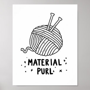 Póster Pun de punto de punto de Purl de material