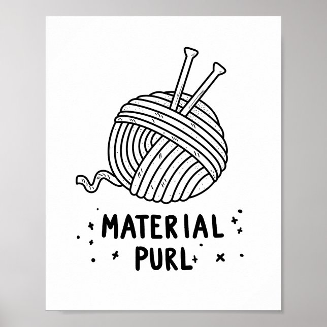 Póster Pun de punto de punto de Purl de material (Frente)