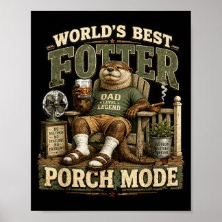 Póster Pun del padre nutria divertido modo porche del fot