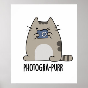 Póster Pun, un gracioso fotógrafo gato de Photograh-purr