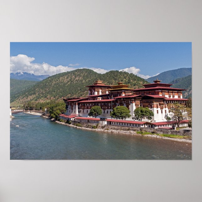 Póster Punakha Dzong en Bután (Frente)