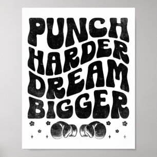 Póster Punch Harder Dream Más Grande Boxer Deportes Gy