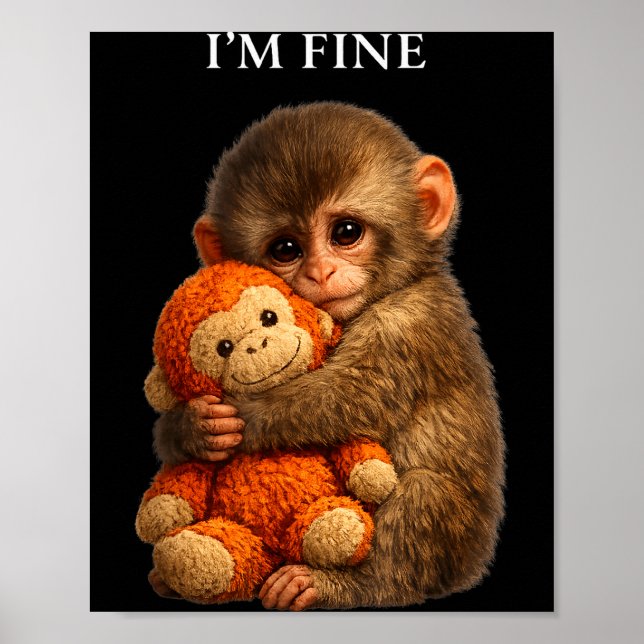Póster Punch monkey cute baby funny animal  (Frente)