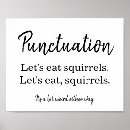 Póster Punctuation Commas Funny White