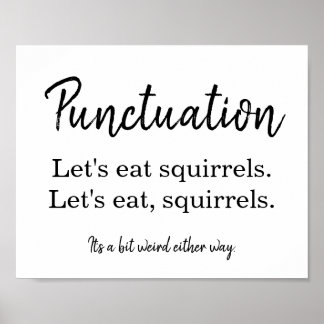 Póster Punctuation Commas Funny White