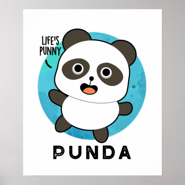 Póster Punda Graciosa Animal Panda Pun (Frente)