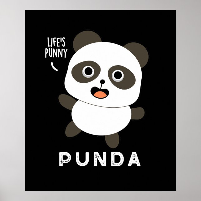 Póster Punda Graciosa Animal Panda Pun Dark BG (Frente)