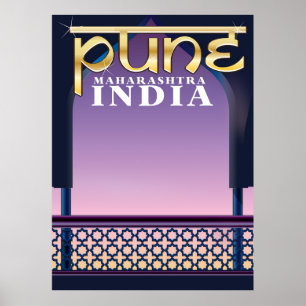 Póster Pune, Maharashtra, poster de vacaciones en India