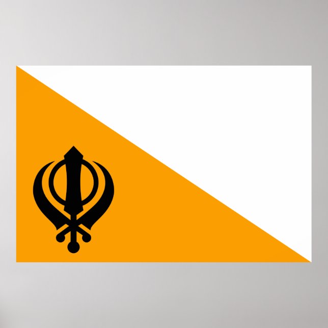 Póster Punjab Sikhism, bandera sagrada de Sikhism Nishan  (Frente)