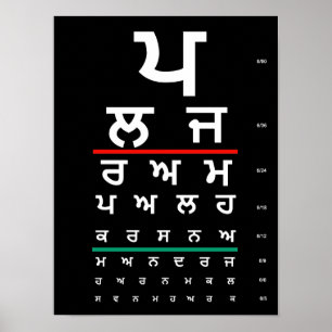 Póster Punjabi de la carta de ojo