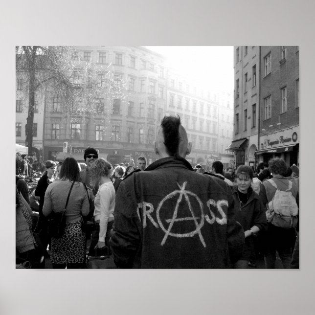 Póster Punk de Berlín Bella Artes de Fotografía B & W (Frente)