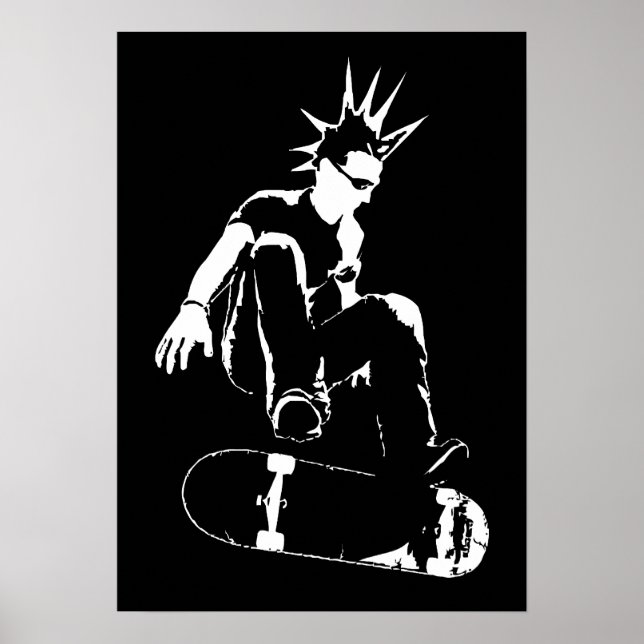 Póster punk de monopatín (Frente)