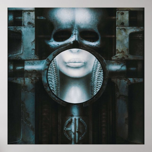 Póster Punk de vapor HR Giger Skull (Frente)