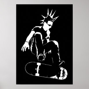 Póster punk del monopatín