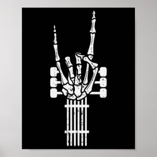 Póster Punk del Rótulo Rockero Roll Rock N Rock Guitarra