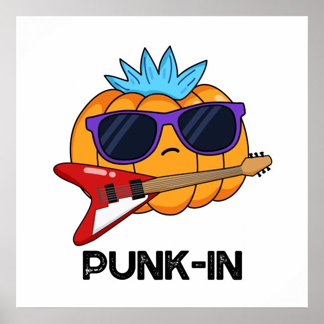 Póster Punk en divertido Punk Calabaza de Rock Pun (Frente)